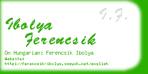 ibolya ferencsik business card